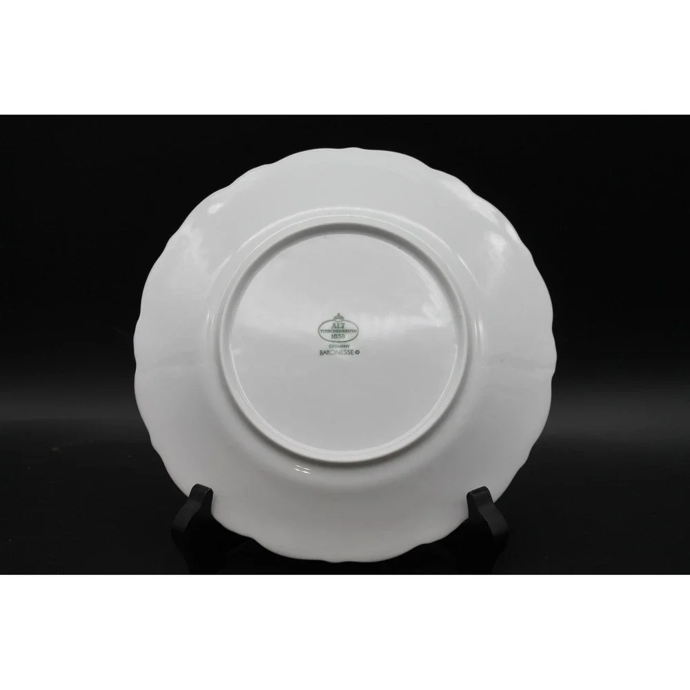 Vintage ALT Tirschenreuth Baronesse Germany White Porcelain Plates 8.25